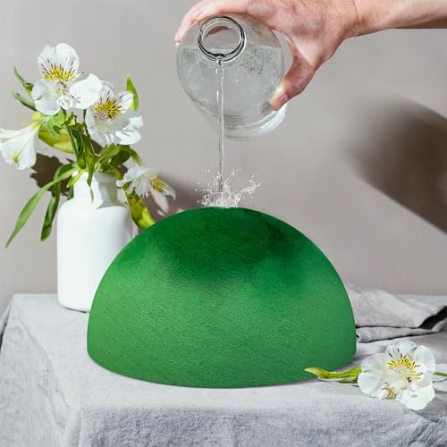 Max Shape Floral Foam Half Ball 7.48" for Floral Arrangements, Round Floral Foam Half Balls Green, Wet Flower Foam for Fresh Flowers - size: 7.48'