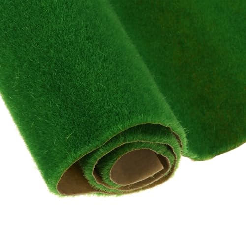 MECCANIXITY 5pcs Artificial Model Grass Mat 14" x 20"(35cm x 50cm) Green Small Realistic Fake Turf for Garden Lawn Decoration Model - color: Green