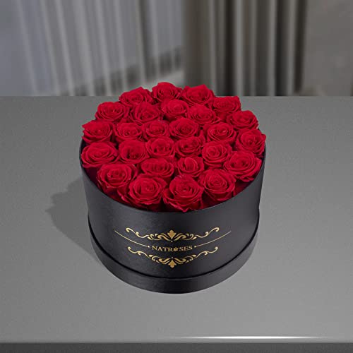 NATROSES Gifts for Her 27 Piece Forever Preserved Roses in a Box, Preserved Flowers for Delivery Birthday, Flowers Gifts for Mothers Day, Red - color: Red, size: 27 Roses