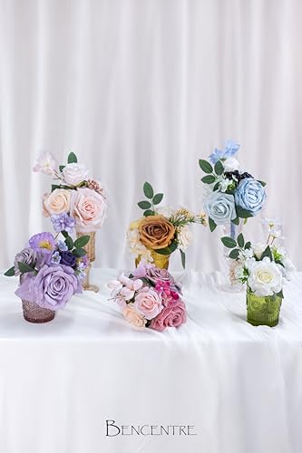 cololorful Wedding Centerpieces Flowers Set of 6 Mini Bridesmaid Bouquets Posy Bouquet Petite Wedding Nosegay Pre-Made Flowers Artificial Flowers - color: Cololorful