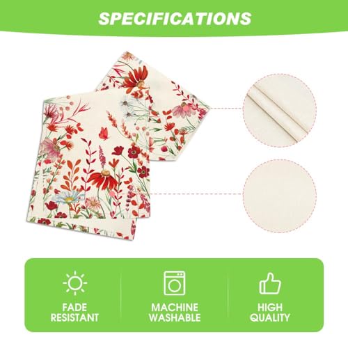 Artoid Mode Orange Daisy Flowers Floral Leaves Summer Table Runner, Spring Kitchen Dining Table Decoration for Home Party Decor 13x72 Inch - color: Orange, size: 13" x 72", Table Runner