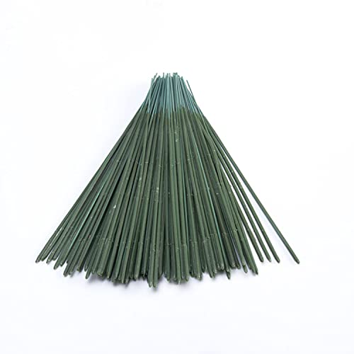 100 pcs Plastic Floral Stem 7.87 inch/20cm, Artificial Flower Rod Flower Stem Wire Making Accessories, DIY Crafts Bouquet Stem Flower Arrangements Decor Supplies (Green - 20 cm)