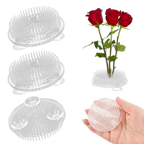 4pcs Plastic Flower Frog Flower Pins Floral Frog, Arrangements Vase Japanese Floral Arrangement Pin Frog Holder for Plant Decoration, Party/Wedding Decoration,70mm/2.76"(Transparent)