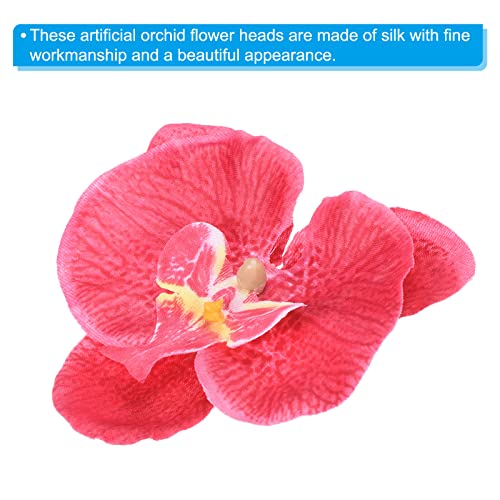 PATIKIL 10cm/3.9" Artificial Orchid Flower Heads, 20 Pack Silk Phalaenopsis Fake Butterfly Orchid Heads for Wedding Floral Bouquet Decor DIY Craft Making, Fuchsia - color: Fuchsia, size: 3.9"