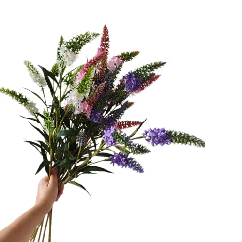 Artificial Lavender Lupine Flowers - 75cm (30 inches) High, 3PCS, 5 Flower Heads Perfect for Weddings, Restaurant, Office, and Bedroom Decor (Orange) - color: Orange
