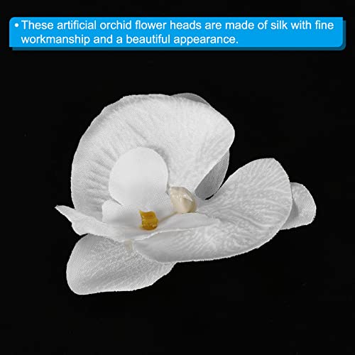 PATIKIL 7cm/2.8" Artificial Orchid Flower Heads, 20 Pack Silk Phalaenopsis Fake Butterfly Orchid Heads for Wedding Floral Bouquet Decor DIY Craft Making, Pure White - color: Pure White, size: 2.8"