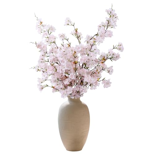 4pcs Silk Cherry Blossom Branches Artificial Flowers for Spring Tall Vase Decoration,40" Long Stem Fake Sakura Flowers for Home Wedding Party Bedroom Table Centerpiece Arrangement Decor(Pink) - color: Pink