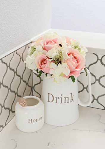 Admired By Nature Artificial Rose Hydrangea Flowers Bouquet, 9 Stems Faux Wedding Bouquet for Bride Bridesmaid, Centerpieces Floral Arrangement Home Decoration GPB8359-BLUSH-2, Blush 2 Pc Set - color: Blush-hydrangea, size: 1