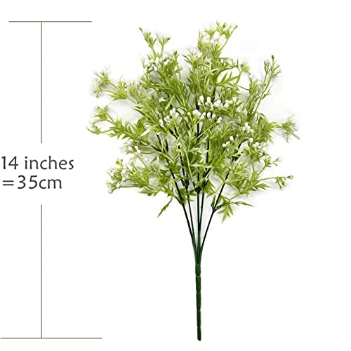 PASYOU Artificial Plants, Fake Plastic Pearl Bouquet Faux White Flowers Bushes Greenery Shrubs Decor for Indoor Outdoor Home Garden Office Table Vase DIY Decoration Planter Filler 4 Pack - color: Pearl Flowers - 4 Pack