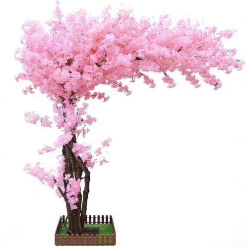 Big Artificial Cherry Blossom Trees 5ft Pink for Home Decor Indoor Outdoor,Arbol De Cerezo Artificial Grande,Faux Fake Cherry Blossom Tree for Garden Party Wedding - color: Pink, size: 5x4ft