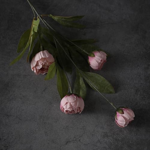 VIERENA 6 Pcs Faux Silk Peony Artificial Flowers for Vase -27", Bulk Fake Peonies Branches with Stems for DIY Bouquet Centerpieces Wedding Fillers Arrangements Shower Decorations (Blush Pink) - color: Blush Pink