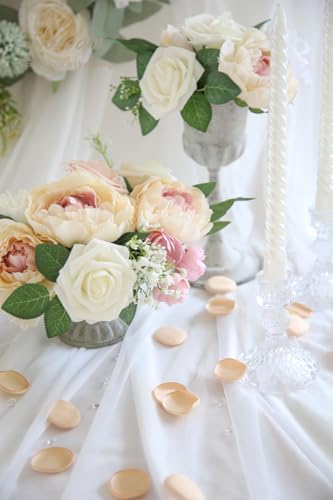 Floroom 300pcs Rose Petals Champagne Faux Silk Flower Petals for Wedding Flower Girl Basket Aisle Scatter Dinner Table Centerpieces Party Confetti Bridal Shower Romantic Night Decoration - color: Champagne, size: 300pcs