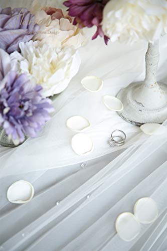 Floroom 500pcs Rose Petals Ivory Faux Silk Flower Petals for Wedding Flower Girl Basket White Aisle Scatter Dinner Table Centerpieces Party Confetti Bridal Shower Romantic Night Decoration - color: Ivory, size: 500pcs