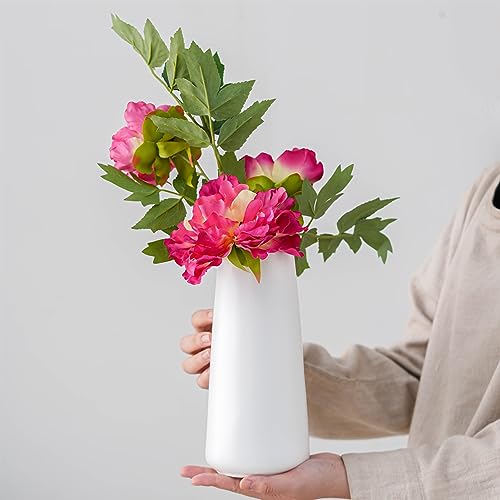 10" White Vase - Large White Ceramic Flower vase, Boho Vases for Pampas Grass, Minimalist Modern vases for Home Decor, Table Shelf Living Room Farmhouse Decor - color: Solid White, size: Super Big