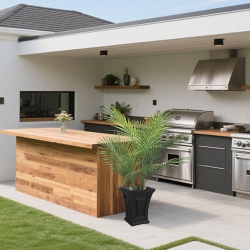 Artificial Palm Plant 2.7FT Fake Palm Tree with 12 Trunks Perfect 32 inch Faux Tropical Palm Plants in Pot for Indoor Outdoor House Home Office Garden Modern Decor Housewarming Gift (2Pack) - size: 2.65FT
