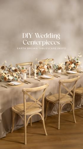 Ling's moment Artificial Wedding Flowers Combo, Fake Greenery for DIY Bouquets Centerpieces Decorations Foam Rose Ranunculus with Stems for Party Home Decor, Earth Brown & Sand Beige, Deluxe Combo - color: Earth Brown & Sand Beige, size: Deluxe
