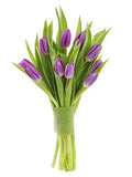 KaBloom Bouquet of Fresh Purple Tulips (Farm-Fresh, Cut-to-Order and Homegrown in the USA) - color: Purple, size: 10, style: Without Vase