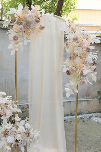 YYHUAWU Artificial Flowers Combo Set Fake Flower Leaf Box with Stems for DIY Wedding Bouquets Centerpieces Flower Arrangements Decorations Baby Shower Party Home Decorations - color: Gradient Champagne