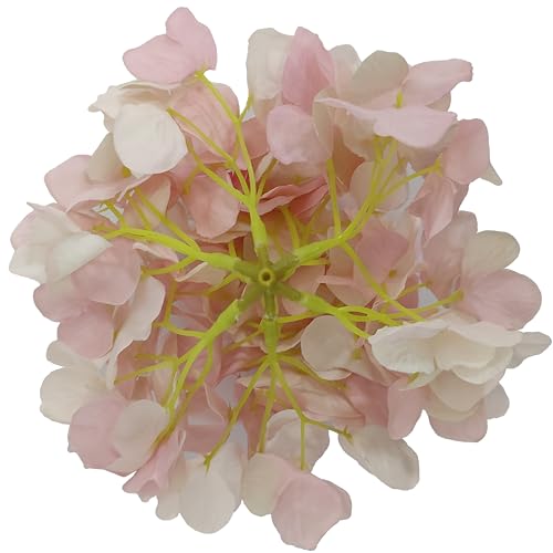 7.1'' Pink Hydrangea Artificial Flowers,10 Pcs Artificial Silk Hydrangea Heads,81 Petals Faux Hydrangea Flowers Heads with Stems for Home Wedding Baby Shower Decor(Pink) - color: Pink
