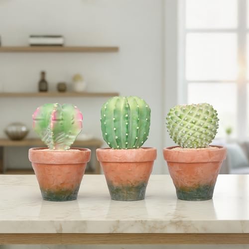 bellacat Fake Succulents with Warm White & Color Changing Lights, 9.3in Lifelike Artificial Succulent Plants, Faux Succulents Light Up Plants for Desk Shelf Living Room Bedroom Decor, Set of 3 Shape - color: Succulent D-5.1in Pot