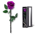 Purple Flowers for Delivery Prime, Preserved Purple Roses Flower Gifts for Women, Real Roses Single Rose Gifts for Her, Mom Birthday Gifts from Daughter, Valentines Flowers - color: 06-purple