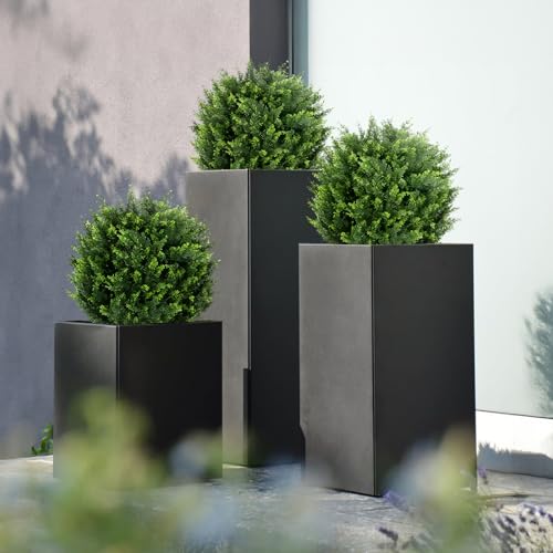 22''T Artificial Cedar Topiary Ball Tree 2 Pack, Artificial Bushes Fake Plants for Outdoor, Uv Resistance Rated Great for Outdoor, Indoor, Front Door Decor - Easy to Install. - size: Plug In Artificial Ball Tree