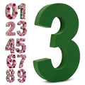 Leinuosen Dry and Wet Floral Foam Numbers Blocks Green Foam Blocks for Fresh and Artificial Flowers for Weddings Birthday Flower Arrangement Craft Project Garden Decoration(Number 3) - style: Number 3