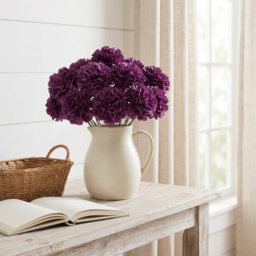 Larksilk 500 Pack Lavender Carnations Artificial Flowers, Silk for Weddings | Bulk 500 lavender silk carnation heads on 5in wired stems for wedding centerpieces, bouquets, arches & DIY crafts - color: Lavender, size: 500