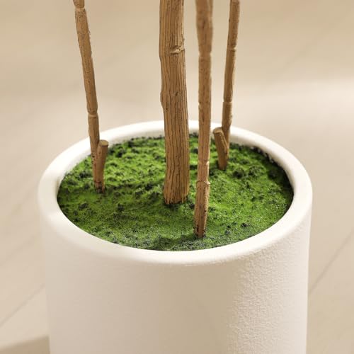 Ferrgoal Artificial Eucalyptus Tree，4FT UV Resistant Fake Outdoor Plants,Artificial Plants Indoor with White Planter,Silk Leaves,Faux Tree for Home Decor Floor Porch Liveing Room - size: 4ft