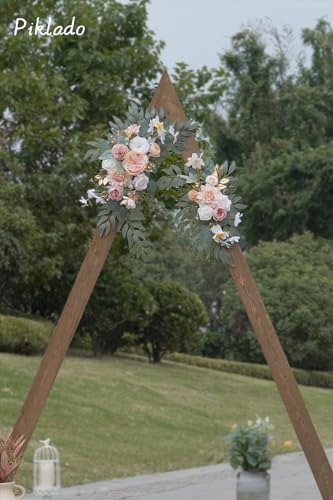 Faux Flower Swag Set of 2 for Wedding Welcome Signs Floral Swag Wedding Reception Ceremony Signs Decor (Champagne & Pink) - color: Coral Pink