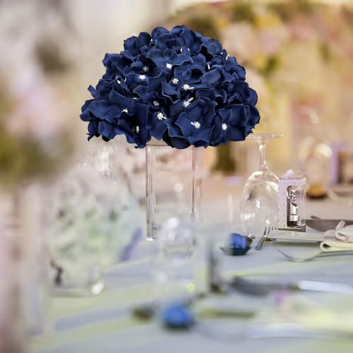 11.81 Inch Hydrangea Flower Balls for Centerpieces - 12 PCS Artificial Floral Arrangement Large Fake Silk Kissing Ball for Wedding Table Home Party Decor - Navy Blue - color: Navy Blue-11.81 Inch-12 Pcs, size: Large Size