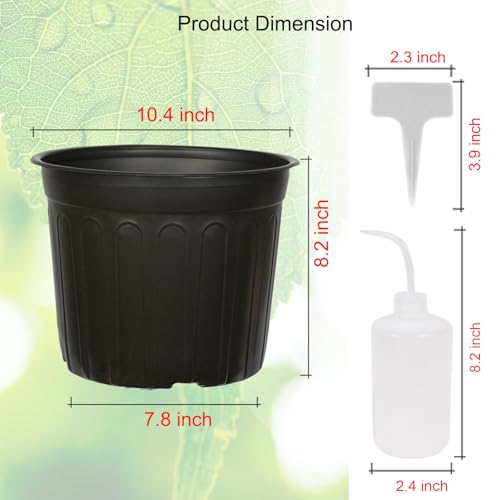 24-Pack 3 Gallon Flexible Plastic Plant Pots with 30Pcs Plant Labels,Thickened Soft Seed Starting Container for Indoor Outdoor Plants, Seedlings, Vegetables, Succulents and Cuttings - size: 3 Gallon