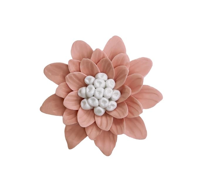 Ceramic Flower Wall Art, Artificial Flower Wall Sculpture，Handcrafted 3D Hanging Porcelain Flowers ,3D Wall Hanging Decor ,Porcelain Flower Wall Décor for Home，Hallway，Kitchen，Office (Orange,Marguerite, 2.76") - color: Orange,Marguerite, size: 2.76"