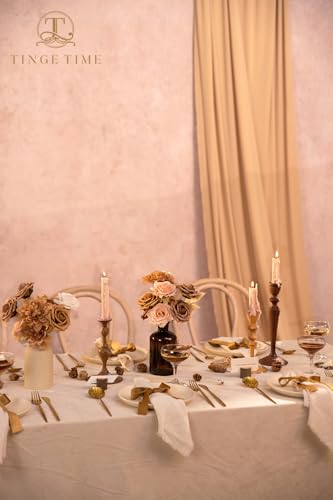 TINGE TIME Artificial Flowers Combo Set, Gradient Color Flower Leaf with Stems for DIY Wedding Bouquets Centerpieces Baby Shower Party Home Decorations(Brown & Nude Color) - color: Dark Milk Tea