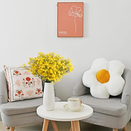 N&T NIETING Babys Breath Artificial Flowers, 30Pcs Fake Yellow Babys Breath Flowers Artificial Bulk, Real Touch Faux Babies Breath Gypsophila Bouquet for Wedding Floral Arrangement Party Decor - color: Yellow, size: 30pcs