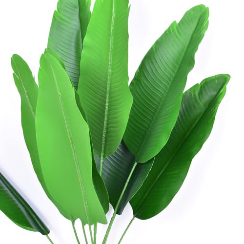 Artificial Bird of Paradise Plant, Faux Palm Tree Potted Plant with Real Touch Leaves Fake Banana Tree Shrubs Bushes for Indoor Outdoor Garden Home Decor Wedding Party Christmas DIY Decoration 1 Pack - color: Bird of Paradise - 1 Pack