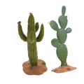 Simulated Cactus Adornments Set of 2 Lifelike Cactus Figurines 5.70X2.16X2.16 Inches Desktop Decor for Home Office Garden Accent