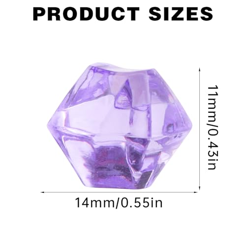 500 Pcs Fake Ice,11 * 14mm,Purple Series Acrylic Gems Vase Filler,Plastic Diamonds for Table Decoration DIY Craft Aquarium Display Party Centerpieces. - color: Purple Series, size: 11MMx14MM