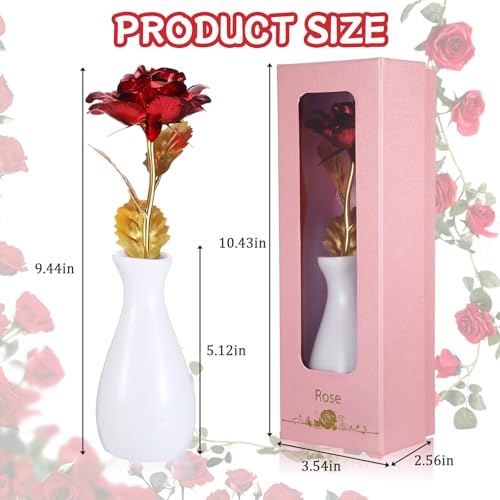 Roses Artificial Flowers for Her Wife Mother's Day, Red Flower Birthday Gifts for Mom Grandma, Eternal Rose Women Great Grandma - color: Red