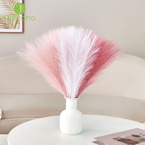 Alecono 𝟴𝟬𝙋𝙘𝙨 Pampas Grass 17in, Pink Decor for Home Decoration, Faux Pampas Grass Wall Decor for Wedding Centerpieces Party Decorations(Blush, Cream, Pink, No Vase) - color: A Blush/Cream/Pink, size: 80pcs
