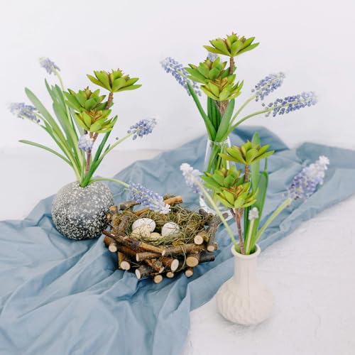 Woration 3PCS Artificial Succulents Branch Fake Plants Unpotted Faux Large Succulent for DIY Crafting Home Floral Wall Garden Arrangement Office Party Decoration - color: Green Style D
