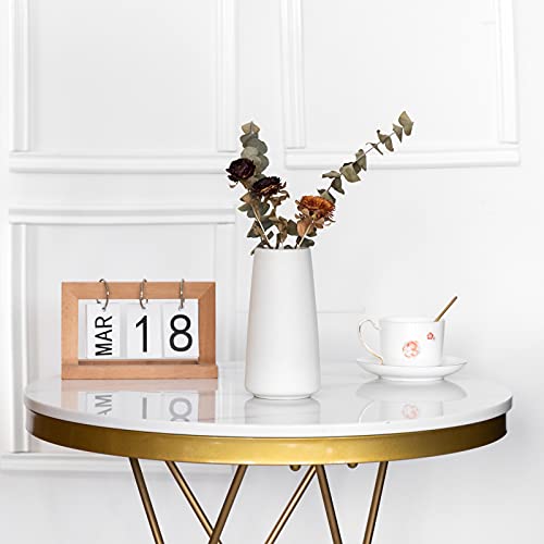 Bright White Vase - 8" Big White Ceramic vase for Flower, Boho Vases for Pampas Grass, Minimalist Modern vases for Home Decor, Table Shelf Living Room Farmhouse Decor - color: Solid White, size: Big