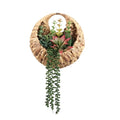 Fake Plants Hanging Artificial Succulents Plants in Woven Basket, Faux String of Pearls Greenery Plants for Living Room Bathroom Boho Wall Decor