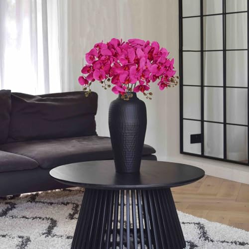 38 Inch 6 PCS Orchids Artificial Flowers Hot Pink Fake Orchids Velvet Silk Orchids Faux Orchid Flowers Long Stem Artificial Flowers for Tall Vase for Home Wedding Decoration(Hot Pink) - color: Hot Pink