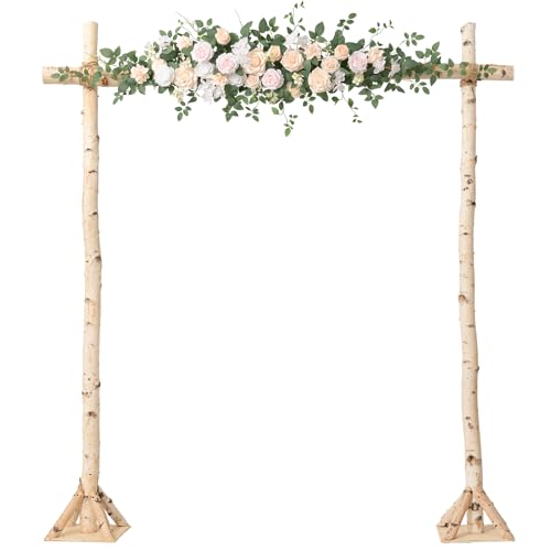 Ling's moment Wedding Arch Flowers - 6.5FT Floral Garland for Ceremony Arbor Backdrop Decoration - Artificial Rose Floral Swag for Sweetheart Table Birthday Party, Baby Shower, Blush Pink - color: Pk-blush & Cream