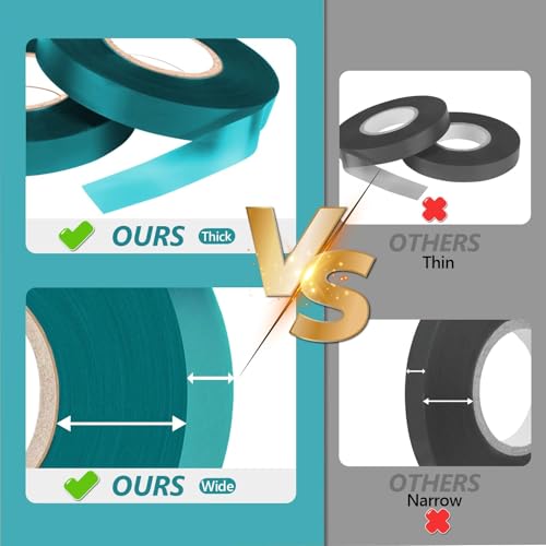 Garden Tie Tape 0.45" 290 Ft, Stretch Tie Tape Roll, Sturdy Plant Ribbon Garden Green PVC Plastic Stake Gardening Tools for Indoor Outdoor Patio Plant Use - size: 290 ft