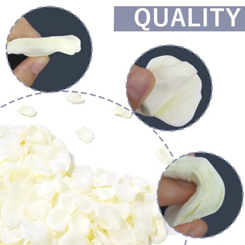 SITUMEIZI 1500PCS Rose Petals for Romantic Night for Her Set Wedding Party Decoration Marriage Proposals Decor Flowers Petals Fake Rose Artificial Silk Rose Petals(Ivory White) - color: Ivory White, size: 1500