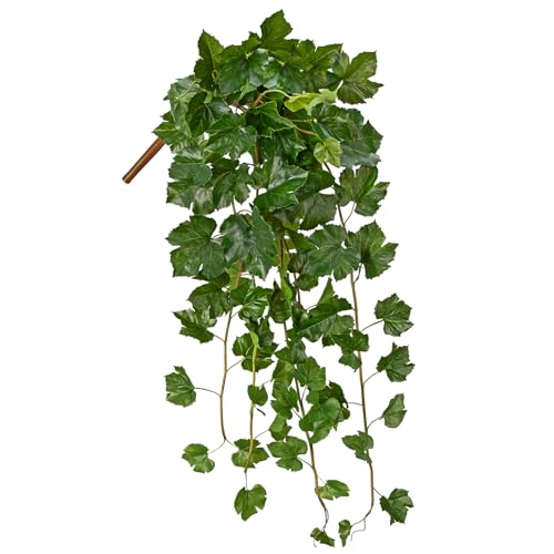 24" Artificial Hanging Plant Ivy Vine Green Plants Decorative Artificial Plants Fake Hanging Plants for Window Wall Decorations - color: Grape Leaf, size: 42-inch
