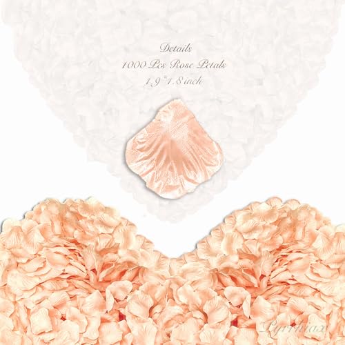 Pyrrhiax 1000Pieces Rose Petals, Artificial Flower Petals Fake Rose Petals for Romantic Night,Wedding,Proposal Anniversary Flower Decorations(Flesh Pink) - color: Flesh Pink, size: 1000pcs