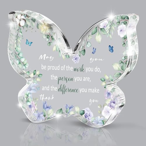 Green Inspirational Butterfly Acrylic Plaque,Teacher Appreciation Mother's Day Graduation Leaving Retirement Gifts,Thank You Gift For Women Coworkers Nurse Desk Decor-Be Proud of The Work You Do - color: Green